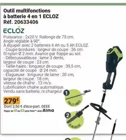 Gamm vert Ecloz - outil multifonctions à batterie 4 en 1 offre
