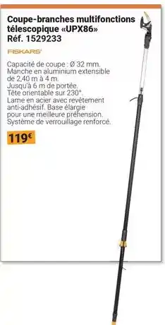 Gamm vert Fiskars - coupe-branches multifonctions telescopique (upx86) offre