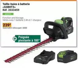 Gamm vert Greenworks - taille-haies à batterie offre