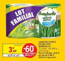 Intermarché Bonduelle - haricots verts extra fins offre