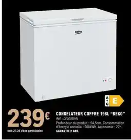 E.Leclerc CONGELATEUR COFFRE 198L “BEKO” offre