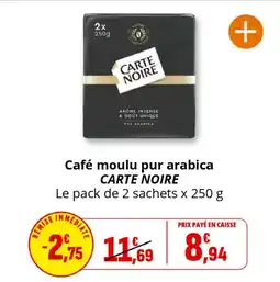 Coccimarket Café moulu pur arabica carte noire offre