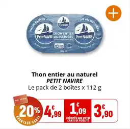 Coccimarket Thon entier au naturel petit navire offre