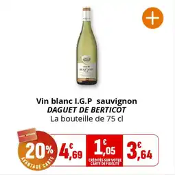 Coccimarket Vin blanc i.g.p sauvignon daguet de berticot offre