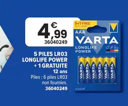 JouéClub 5 piles lr03 longlife power offre