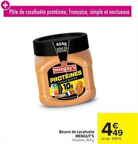 Carrefour Beurre de cacahuète menguy's offre