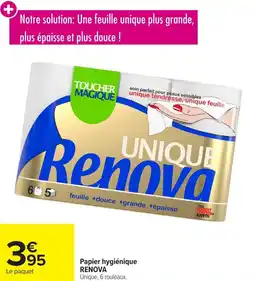 Carrefour Papier hygiénique renova offre