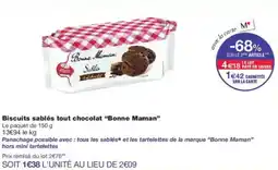Monoprix Biscuits sablés tout chocolat bonne maman offre