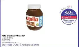 Monoprix Pâte à tartiner nutella offre