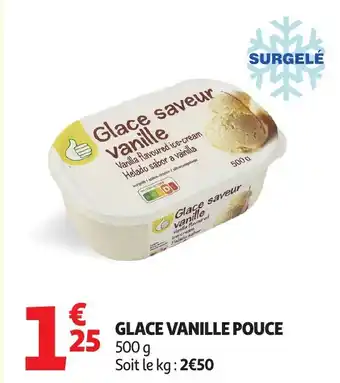 Glace vanille pouce