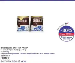 Monoprix Emprésurés chocolat malo offre