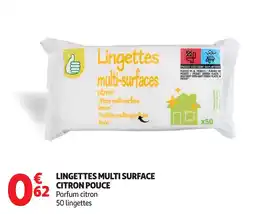 Auchan Lingettes multi surface citron pouce offre
