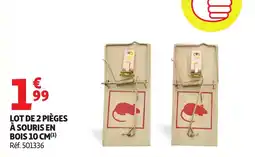 Auchan Lot de 2 pièges à souris en bois offre