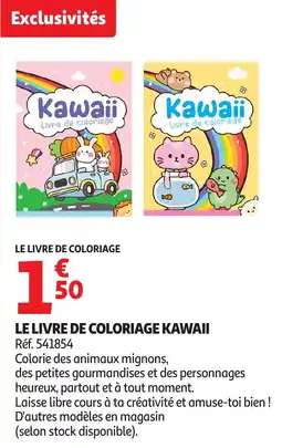 Auchan Le livre de coloriage kawaii offre