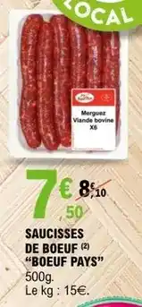 E.Leclerc Saucisses de boeuf offre