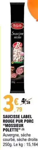 E.Leclerc Label rouge - saucisse pur porc offre