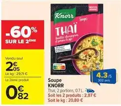 Carrefour Drive Knorr - soupe offre