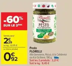 Carrefour Drive Florelli - pesto offre