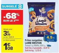 Carrefour Drive Lamb weston - frites surgelées offre