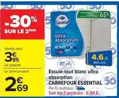 Carrefour Drive Carrefour - essuie-tout blanc ultra absorption offre