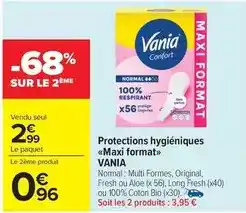 Carrefour Drive Vania - protections hygiéniques maxi format offre