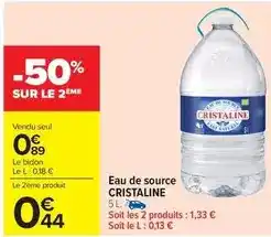 Carrefour Drive Cristaline - eau de source offre