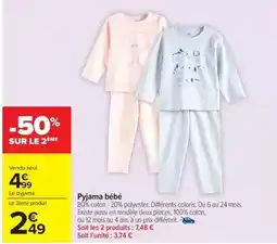 Carrefour Drive Pyjama bébé offre