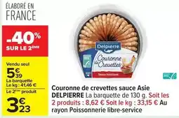Carrefour Delpierre - couronne de crevettes sauce asie offre
