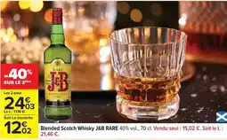 Carrefour J&b - blended scotch whisky rare 40% vol offre