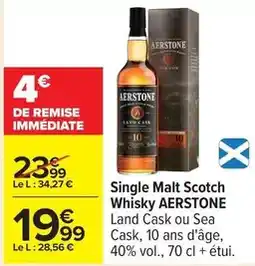 Carrefour Aerstone - single malt scotch whisky offre