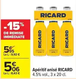 Carrefour Ricard - apéritif anisé offre
