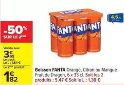 Carrefour Fa - boisson orange, citron ou mangue offre