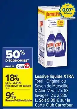 Carrefour X-tra - lessive liquide offre