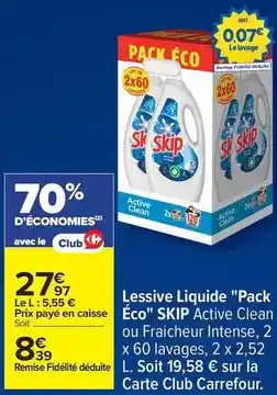 Carrefour Skip - lessive liquide pack offre