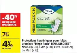 Carrefour Tena - protections hygiéniques pour fuites urinaires mega pack offre
