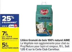 Carrefour Carrefour - litière granulé de bois 100% naturel offre
