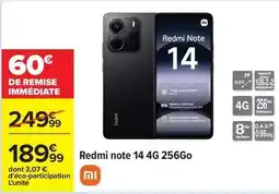 Carrefour Ram - redmi note 14 4g 256go offre
