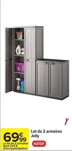 Carrefour Lot de 2 armoires jolly offre