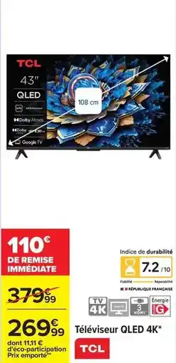 Carrefour Tcl - téléviseur qled 4k offre