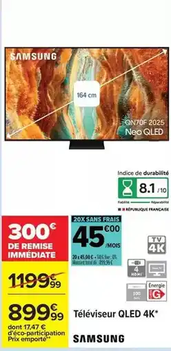 Carrefour Samsung - téléviseur qled 4k offre
