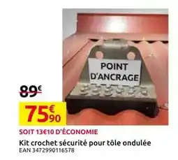 Mr Bricolage Kit crochet sécurité pour tôle ondulée offre
