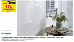 Castorama Goodhome - carrelage mural interieur perouso, blanc brillant l.60 x l.30 cm x ep.8,5 mm offre