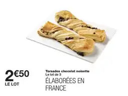 Monoprix Torsades chocolat noisette offre
