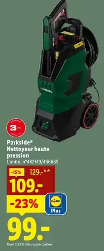 Lidl Parkside nettoyeur haute pression offre