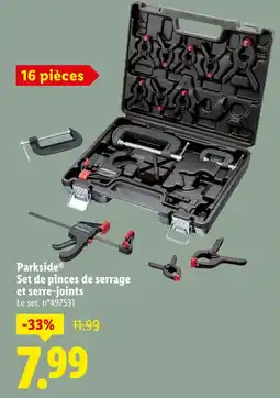 Lidl Parkside set de pinces de serrage et serre-joints offre