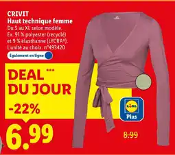 Lidl Crivit haut technique femme offre
