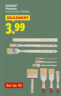 Lidl Parkside pinceaux offre