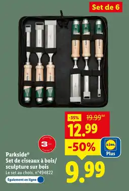 Lidl Parkside set de ciseaux à bois/sculpture sur bois offre