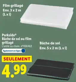 Lidl Parkside bâche de sol ou film grillagé offre