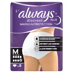 Carrefour Always discreet protections hygiéniques pour fuites urinaires pack promo offre
